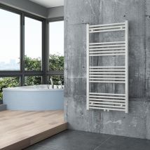 Bernstein - Radiateur Sèche-serviettes Eau Chaude 120x60cm En Laiton Blanc - Avec Porte-serviette - Bricoman