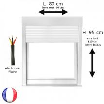 Fenêtre Pvc 1 Vantail Oscillo-battant Avec Volet Roulant Électrique H 95 X L 80 Cm Pour Pose En Neuf - Tirant Gauche - Bricoman