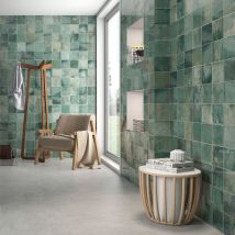 Carrelage Mur Effet Zellige Morocco Aquamarine 31,6×60 Cm - Réflex Boutique - Bricoman