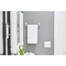 Porte-serviettes 1 Barre Fixe Nickel Satiné - Bricoman