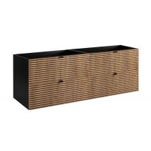 Meuble Sous Vasque À Suspendre Aura Loft 160 Cm Noir Et Chêne - Bricoman