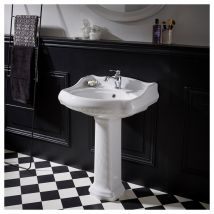 Lavabo Colonne Rétro 60 Cm En Céramique Blanc - Bricoman