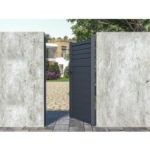 Portillon Battant Aluminium Persienné L103 X H181 Cm Anthracite - Viazo - Bricoman