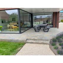 Dallage Opus En Quartzite Azul - Bronze - Bricoman