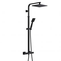 Auralum Max Colonne De Douche Avec Mitigeur En Laiton Thermostatique Colonne Douche Murale Réglable Salle De Bain Colonne Douche En Inox,noir - 