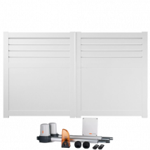 Portail Battant Électrique Pvc Blanc Avec Moteur Sentinel H 180 X L 400 Arras - Bricoman