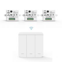 Interrupteur Mural Sans Fil Bouton Triple Avec 3 Récepteurs 220v 10a - Silamp - Bricoman