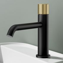 Emke Robinet De Salle De Bain Noir, 181 X 166 X 50 Mm, Laiton, Cartouche Céramique, Mitigeur Pour Lavabo, Installation Facile - Bricoman