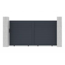 Portail Coulissant 3m Carpatia H.160cm Aluminium Gris - Bricoman