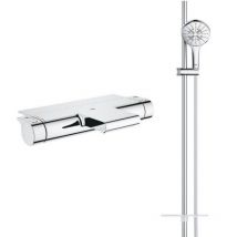 Grohe - Robinet Bain Thermostatique Avec Tablette Grohtherm + Ensemble De Douche Rainshower - Bricoman