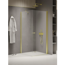 Cabine De Douche Pivotante 70x70 Cm Doré Cuba Gold - Bricoman
