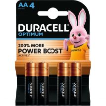 Pile Duracell Lr06 Aa Lot 4 Piles Optimum - Bricoman