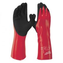 Milwaukee Gants Produits Chimiques - Chemical Gloves Grip - Rouge - 11 - Bricoman