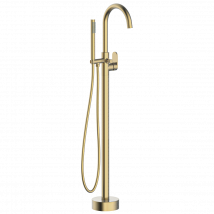 Robinet De Baignoire Ilot Mécanique Colonne De Sol Charme Essebagno - Or Brossé - Bricoman