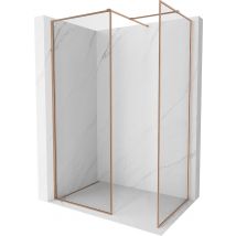 Mexen Kioto-xf Paroi De Douche Walk-in Avec Cadre 140x100 Cm, Transparent 10 Mm, Cuivre Brossé - 800-140-202-04-65-100-xf - Bricoman