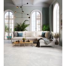 Carrelage Sol/mur Effet Marbre Gris Clair Amani Gri Mat Int/ext L.80 X L.80 Cm Ceralux - Bricoman