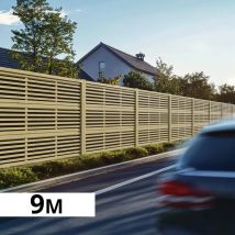 Mur Anti-bruit Bois 8,8x1,8m Silenzo Absorb - Clôture Réduction Sonore - Palissade - Bricoman
