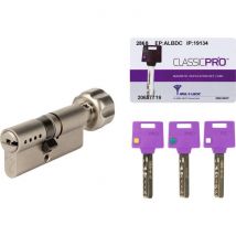 Cylindre À Bouton Classic Pro Mul-t-lock - Laiton Nickelé - Haute Sûreté - Longueur 31 X B40 Mm - Bricoman