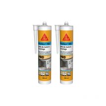 Lot De 2 Mastics Silicone Sika Sikaseal-180 Salle De Bain & Carrelage - Blanc - 300ml - Bricoman