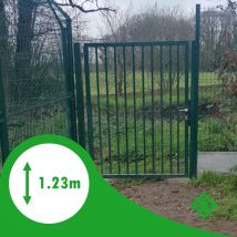 Portillon H 1.23m/l 1.00m Couleur Vert Avec 2 Poteaux Platines + Poignée + Clés + Serrure - Bricoman