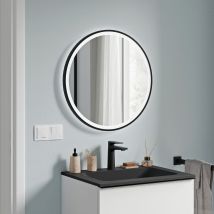 Bernstein - Miroir Rond De Salle De Bain Éclairage Led ∅60cm Cadre Noir, Antibuée, Intensité Lumière Réglable, Capteur De Mouvement - Varo Frame - 