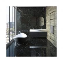 Carrelage Intérieur Effet Marbre Noir Strom Brillant - 120x60 Cm - Bricoman