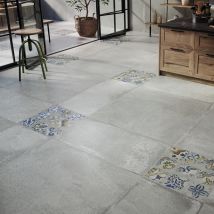 Carrelage Imitation Terre Cuite 120x120cm Casale Cenere - Bricoman
