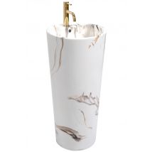 Vasque Autoportante Rea Blanka Marble White 40x40x85cm - Bricoman