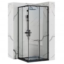 Cabine De Douche Rea Punto 90x90 Black + Receveur De Douche Savoy White - Tecnomat