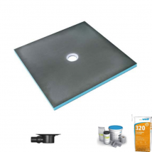 Receveur De Douche À Carreler 150 X 150 Wedi Fundo Primo Écoulement Centrée + Bonde Horizontale + Kit D'Étanchéité + Colle 320 - Bricoman
