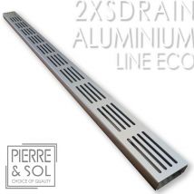 Caniveau Inox Hauteur 2 Cm - 2xsdrain Easy Grille Aluminium - Line Eco - Caniveau De 100 Cm - Bricoman