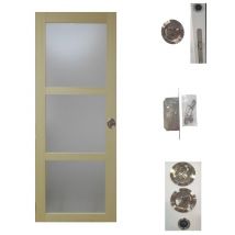 Porte Coulissante Bois Ayous Vitrée H204 X L83 + Serrure À Condamnation Gd Menuiseries - Bricoman