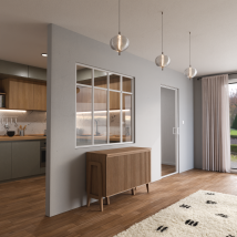 Verrière Aluminium 4 Vitrages Clair, 4 Traverses Horizontales Décorative - L 139 × H 123 - Blanc - Tecnomat