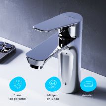 Mitigeur De Lavabo, Robinet De Lavabo, Mitigeur Salle De Bain Robinet De Lavabo Chromé, Hit Taille M, Fta02200 Am.pm - Bricoman