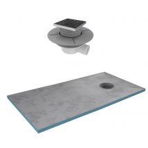 Receveur De Douche À Carreler 90x160 Cm Avec Bondes À Sortie Horizontale - Grille Inox - Bricoman