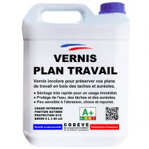 Vernis Plan De Travail - 5 L - Codeve Bois - Incolore Pour Un Plan De Travail En Bois Massif, Stratifié Ou Lamellé. - Bricoman