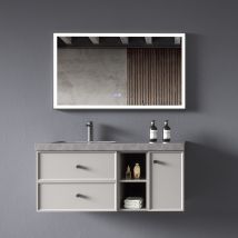 Meuble De Salle De Bain Gris Delhi - 120 Cm - Bricoman