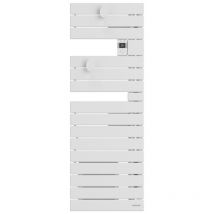Sèche-serviettes Connecté Nefertiti Étroit Mât Gauche 500w Blanc Carat - Atlantic - 850634 - Bricoman