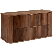 Meuble Sous-vasque À Suspendre Glamour Coloris Noyer Foncé 100 Cm - Bricoman