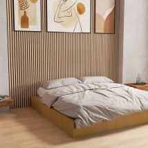 Lot De 3 Panneaux Muraux Acoustiques Décoratifs En Bois Mdf 240 X 60 Cm, Finition Chêne Foncé, Excellente Isolation Acoustique, Installation Simple - 
