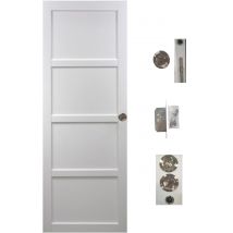 Porte Coulissante Tamera Blanc 4 Panneaux H204 X L73 + Serrure A Condamnation Gd Menuiseries - Bricoman
