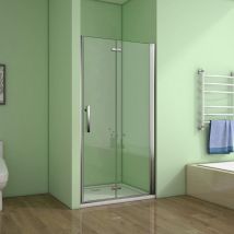 Aica Porte De Douche 110x195cm Porte De Douche Pivotante Et Pliante Verre Anticalcaire - Bricoman