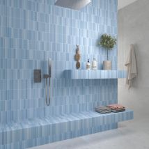 Carrelage Mur Premium Bleu Clair Mat Kit-kat Mosaic Sky Matt 11,5x23,1 - Bricoman