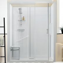 Cabine De Douche Kinedo Kinemagic Design 120x80 Niche Haute Coulissante Transparent Mitigeur Thermostatique - Bricoman
