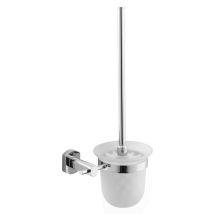 Cube Way Brosse De Toilette Murale En Verre Et Métal, Chrome (spi37) - Tecnomat