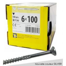 Boite De 100 Vis À Tête Fraisée 6 X 100, Empreinte Torx, Nouvelle Finition Silver - Bricoman