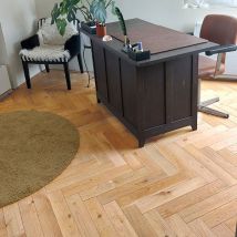 Parquet Chêne Massif Bâton Rompu Vernis Naturel Ep. 13mm L. 85mm Long. 400mm - Fabrication Française - Choix Authentique - Bricoman