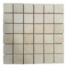 Albedo Pierre - Mosaïque Limestone Blanc Vieilli 4,8x4,8x1cm - Bricoman