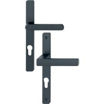 Béquille Double Sur Plaque Étroite Entraxe 70/195 Mm Ligne Toulon Clé I Époxy Noir Mat Porte 58/67 Saillie Réduite - Bricoman