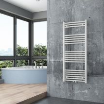 Bernstein - Radiateur Sèche-serviettes Eau Chaude 120x50cm En Laiton Blanc - Avec Porte-serviette - Bricoman